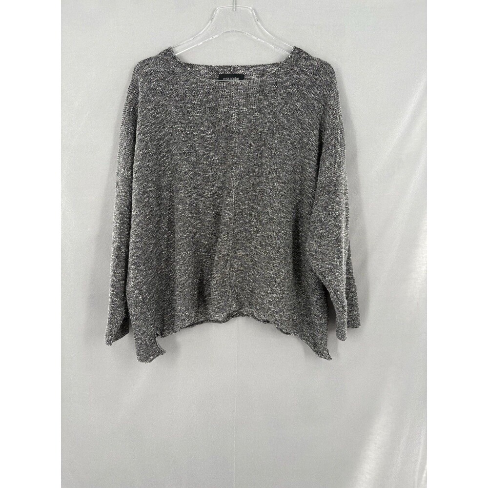 Eskandar O/S  Boxy Boat Neck Shirt Top Marled Textured Scotland Lagenlook